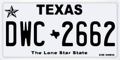 TX license plate DWC2662