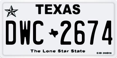 TX license plate DWC2674