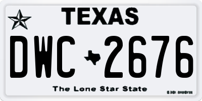 TX license plate DWC2676
