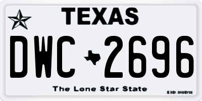 TX license plate DWC2696