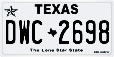 TX license plate DWC2698