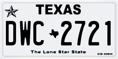 TX license plate DWC2721