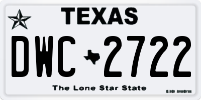 TX license plate DWC2722
