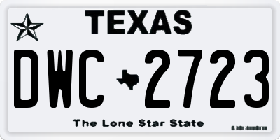TX license plate DWC2723