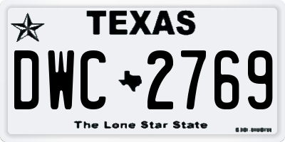 TX license plate DWC2769