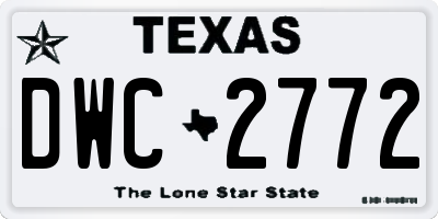 TX license plate DWC2772