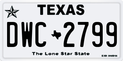 TX license plate DWC2799