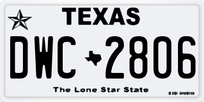 TX license plate DWC2806