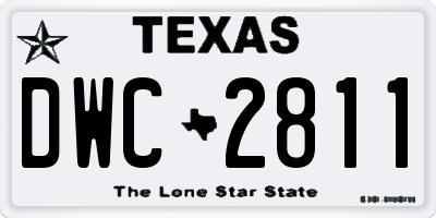TX license plate DWC2811