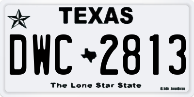 TX license plate DWC2813