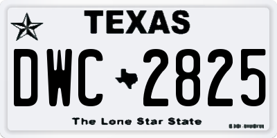 TX license plate DWC2825