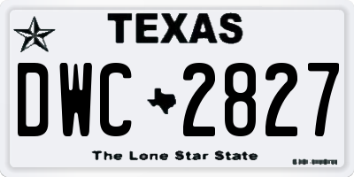 TX license plate DWC2827