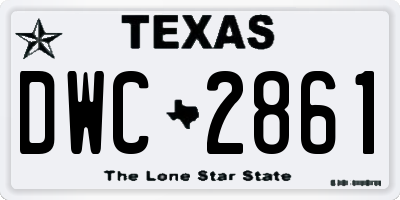 TX license plate DWC2861
