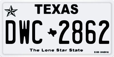 TX license plate DWC2862