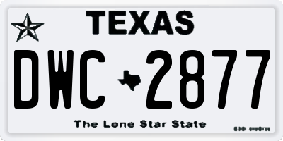 TX license plate DWC2877