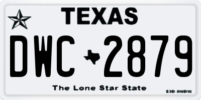 TX license plate DWC2879