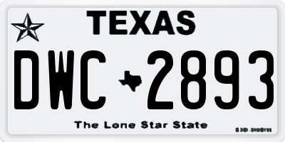 TX license plate DWC2893