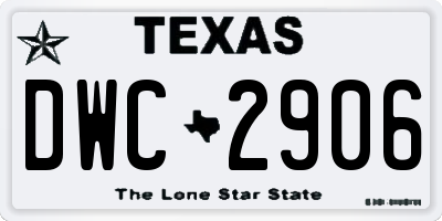 TX license plate DWC2906