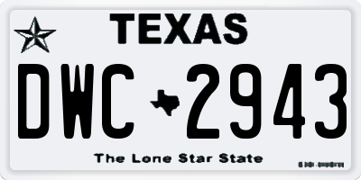 TX license plate DWC2943