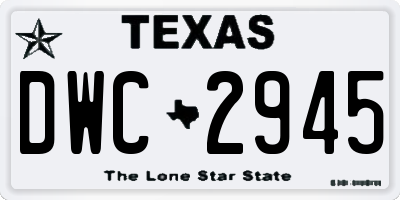 TX license plate DWC2945