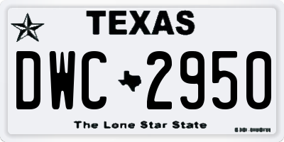 TX license plate DWC2950