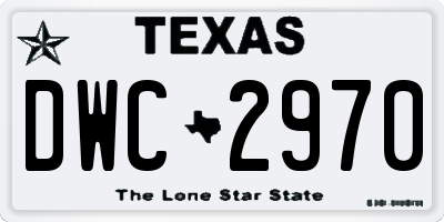 TX license plate DWC2970
