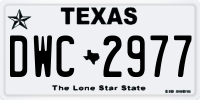 TX license plate DWC2977