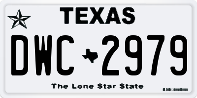 TX license plate DWC2979
