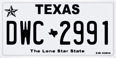 TX license plate DWC2991