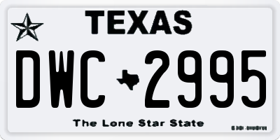 TX license plate DWC2995