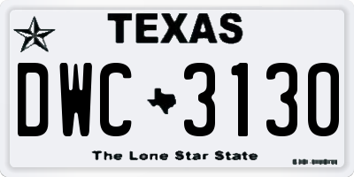 TX license plate DWC3130