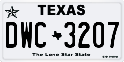 TX license plate DWC3207