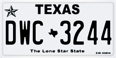 TX license plate DWC3244