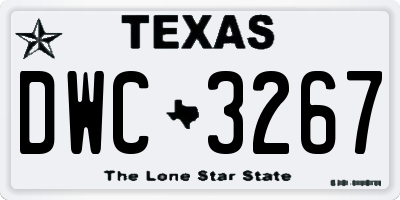TX license plate DWC3267