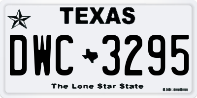 TX license plate DWC3295