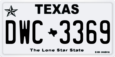 TX license plate DWC3369