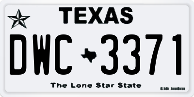 TX license plate DWC3371