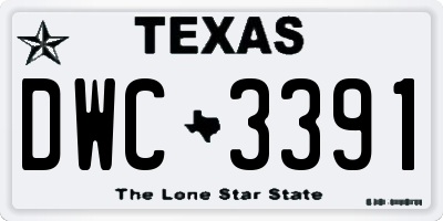 TX license plate DWC3391
