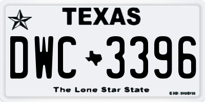 TX license plate DWC3396