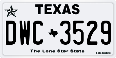 TX license plate DWC3529