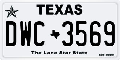 TX license plate DWC3569