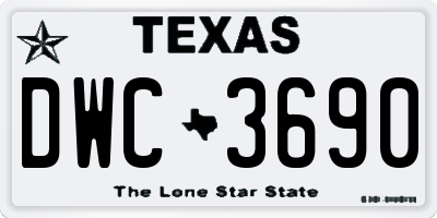 TX license plate DWC3690