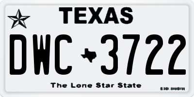 TX license plate DWC3722
