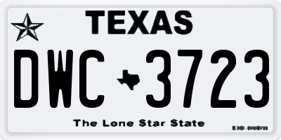 TX license plate DWC3723