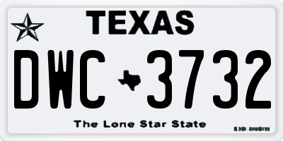 TX license plate DWC3732