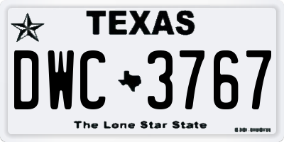 TX license plate DWC3767