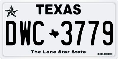 TX license plate DWC3779