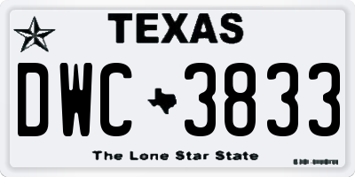 TX license plate DWC3833
