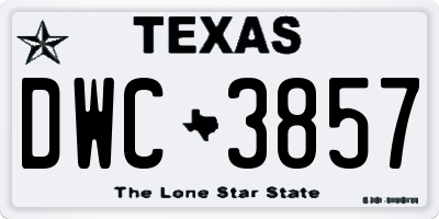 TX license plate DWC3857
