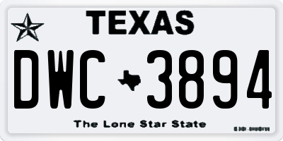 TX license plate DWC3894